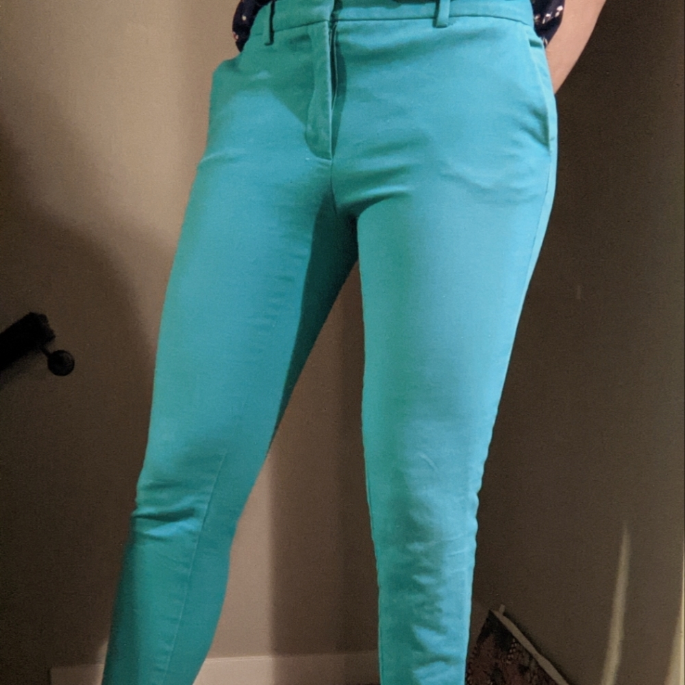Zara Slacks, Teal, Size 2